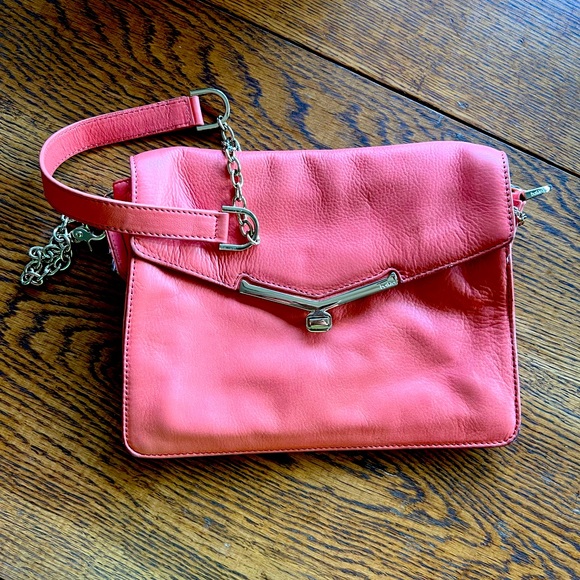 Botkier Coral Genuine Buttery Leather Envelope Clutch Shoulder Bag - Picture 1 of 6